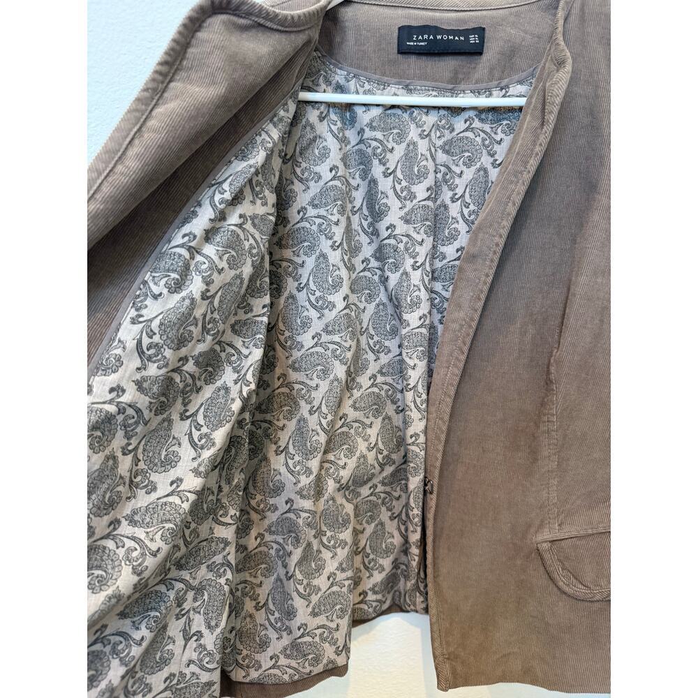Zara Corduroy Jacket Mocha Brown XL - Picture 6 of 9